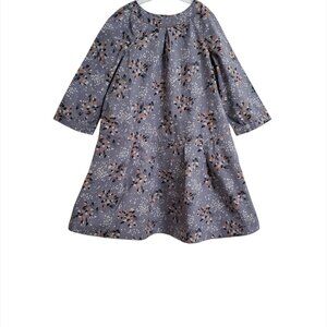 Bonpoint Girls Floral Dress Size 8 Cotton Exposed Zip Pleated Lined